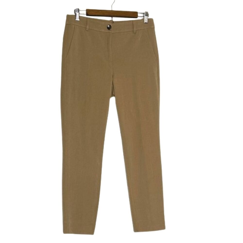 J. Crew Ponte Knit Dress Pants Womens 4 Straight Leg Career Business Office Tan
